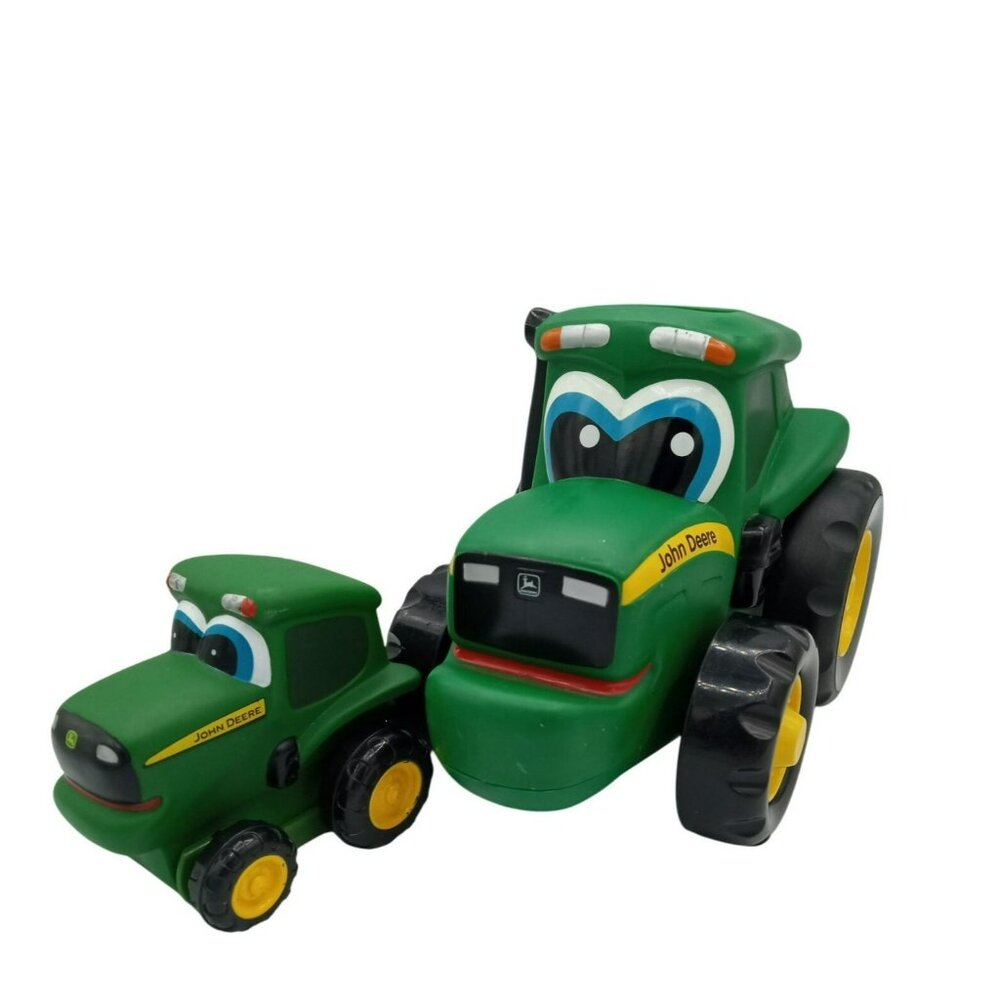 John Deere Tractor Toys ERTL Green Yellow Push n Roll Children Play Set of 2